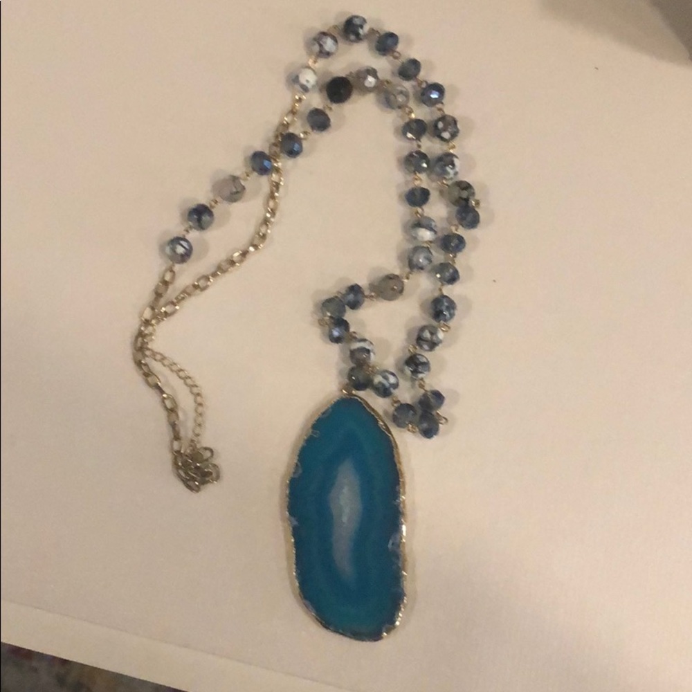 Geode drop necklace